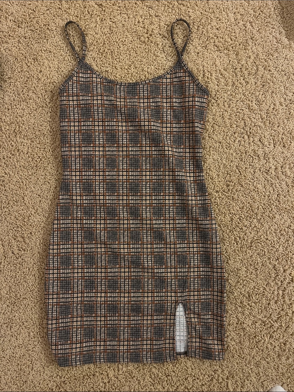 Plaid Spaghett Strap Dress